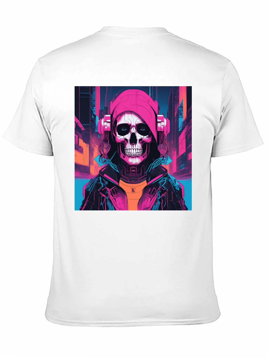 Cyberpunk Skull Graphic T-Shirt