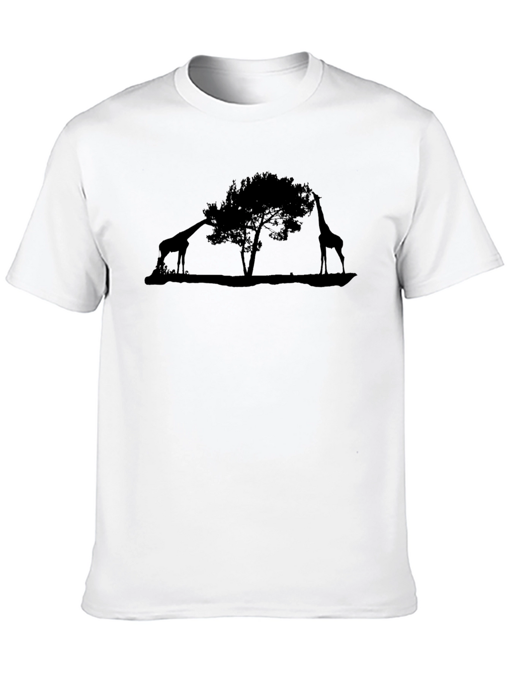 Giraffe Silhouette Black T-Shirt