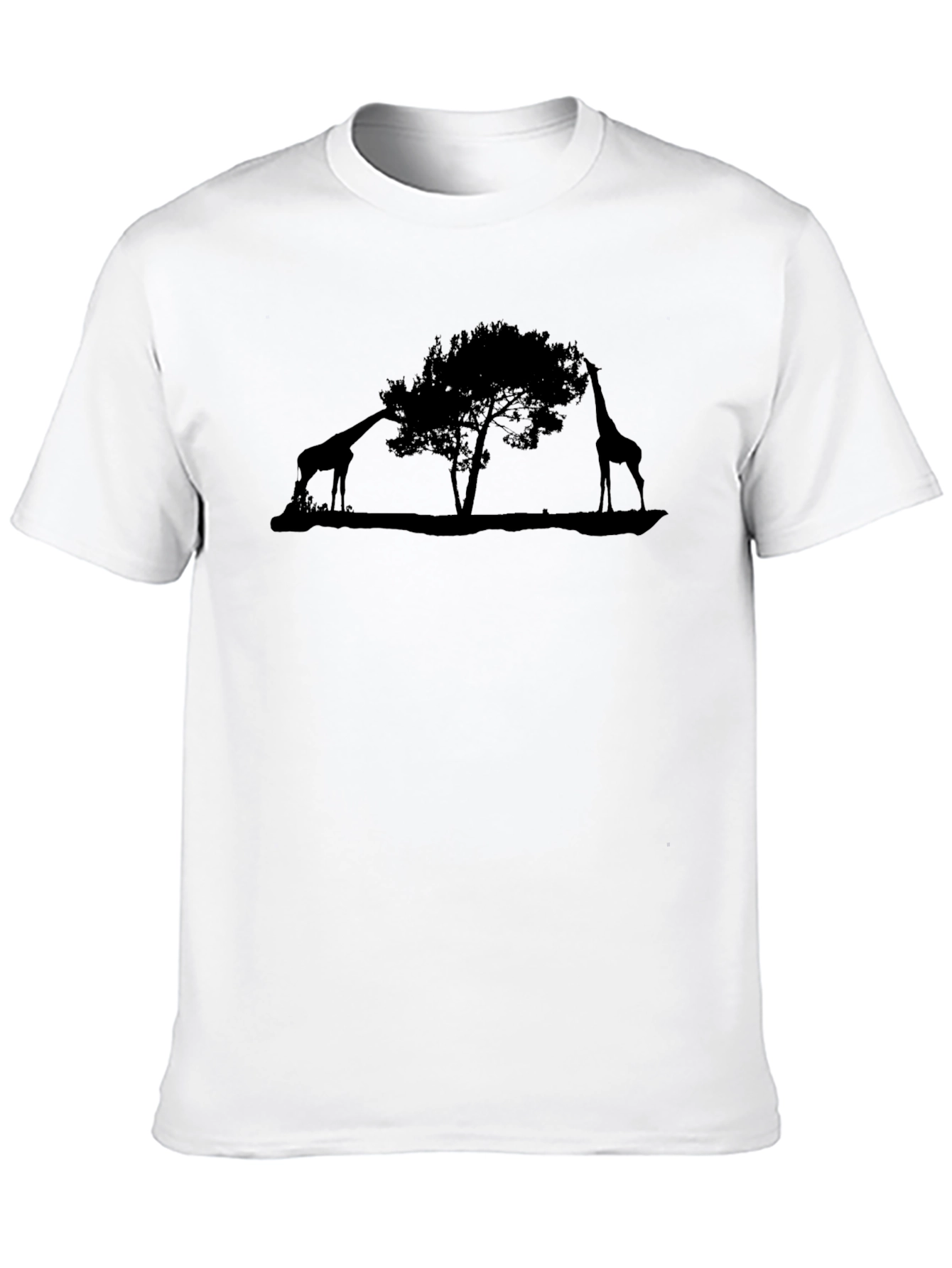 Giraffe Silhouette Black T-Shirt