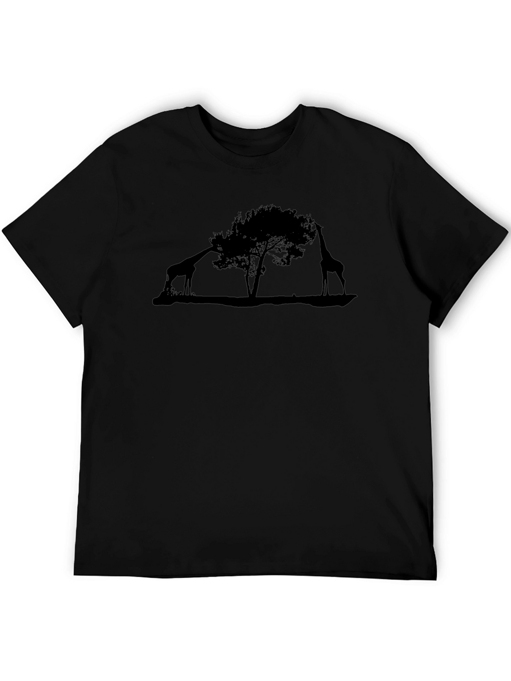Giraffe Silhouette Black T-Shirt