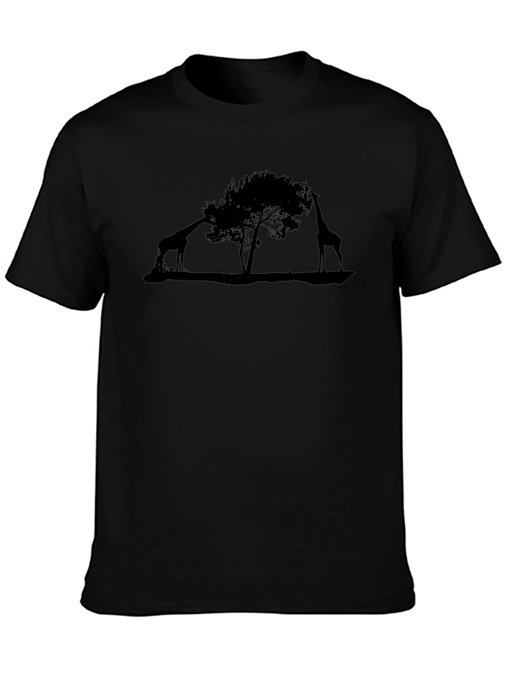 Giraffe Silhouette Black T-Shirt