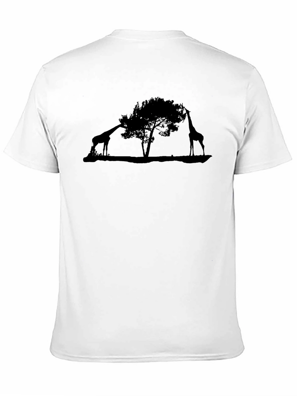 Giraffe Silhouette Black T-Shirt