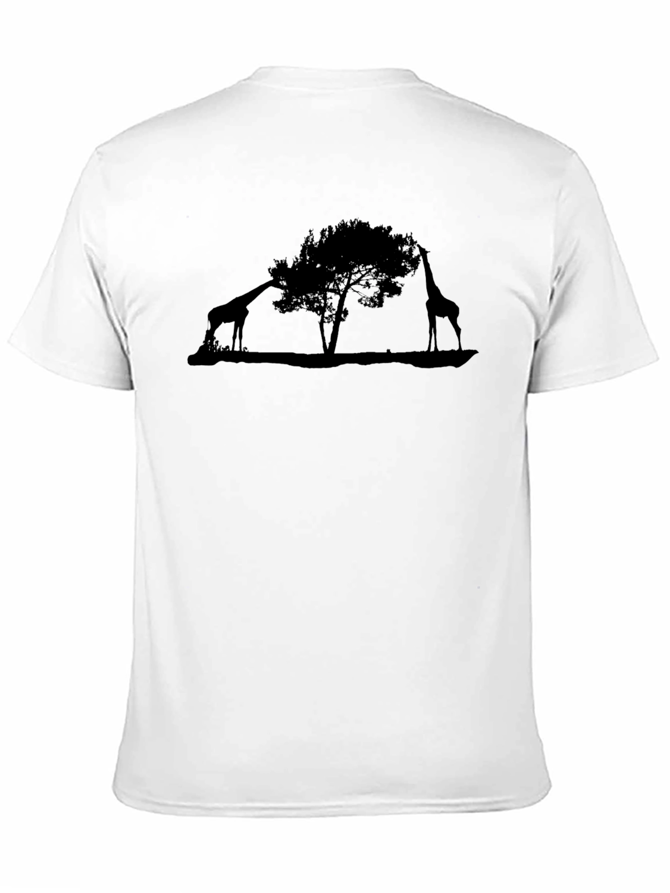 Giraffe Silhouette Black T-Shirt