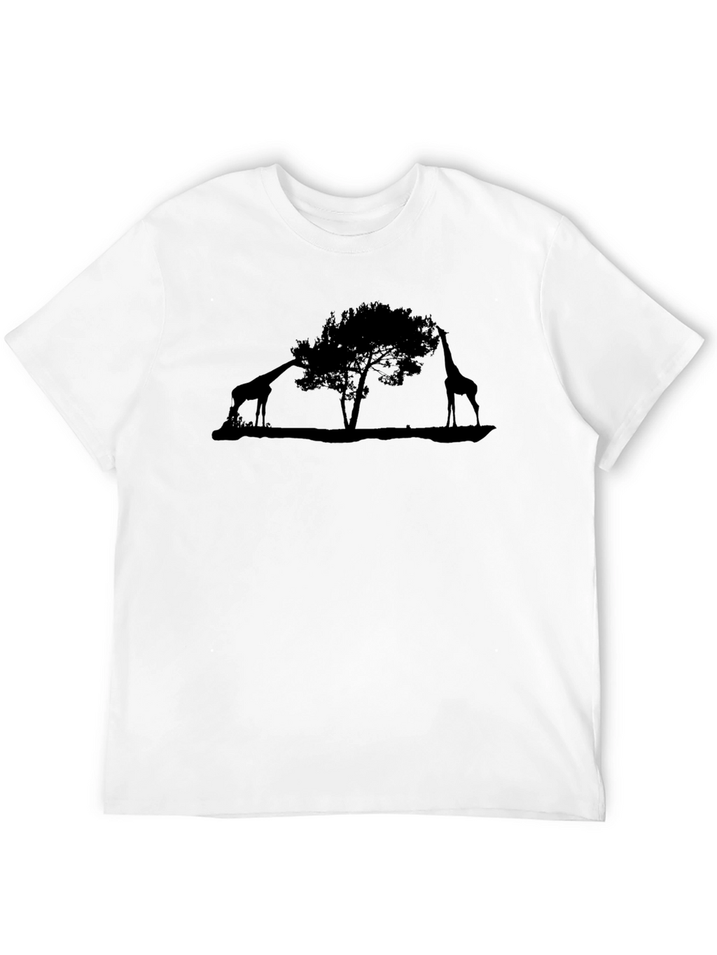 Giraffe Silhouette Black T-Shirt