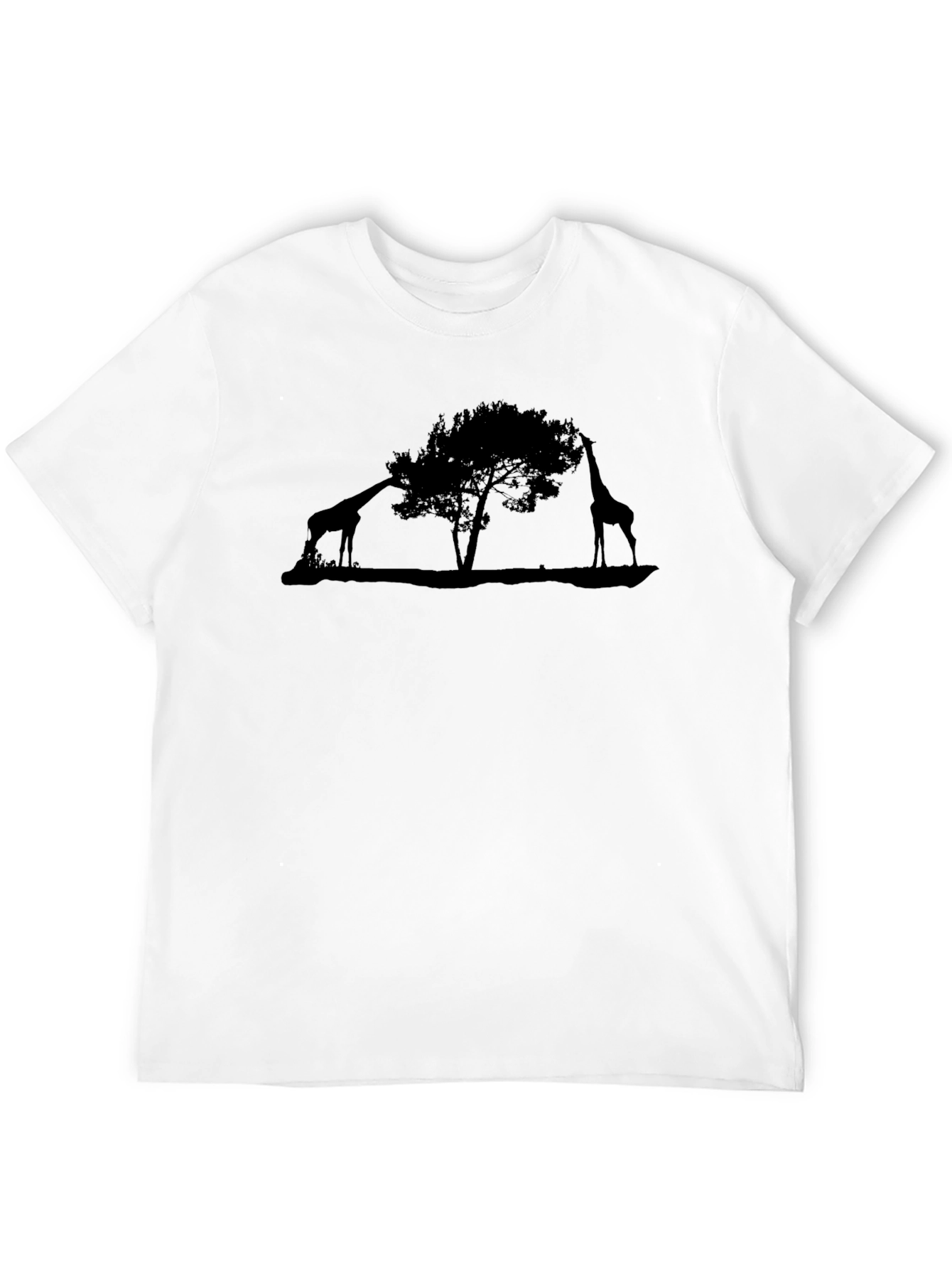 Giraffe Silhouette Black T-Shirt