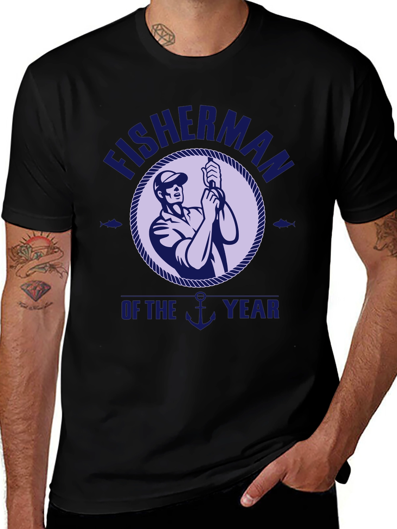 Fisherman of the Year Graphic T-Shirt - Black