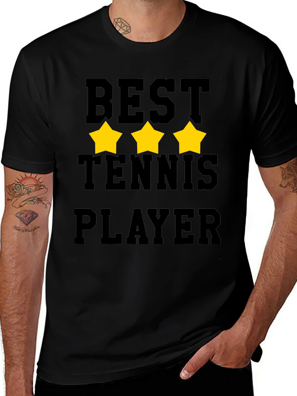 Best Tennis Player Graphic T-Shirt - Black