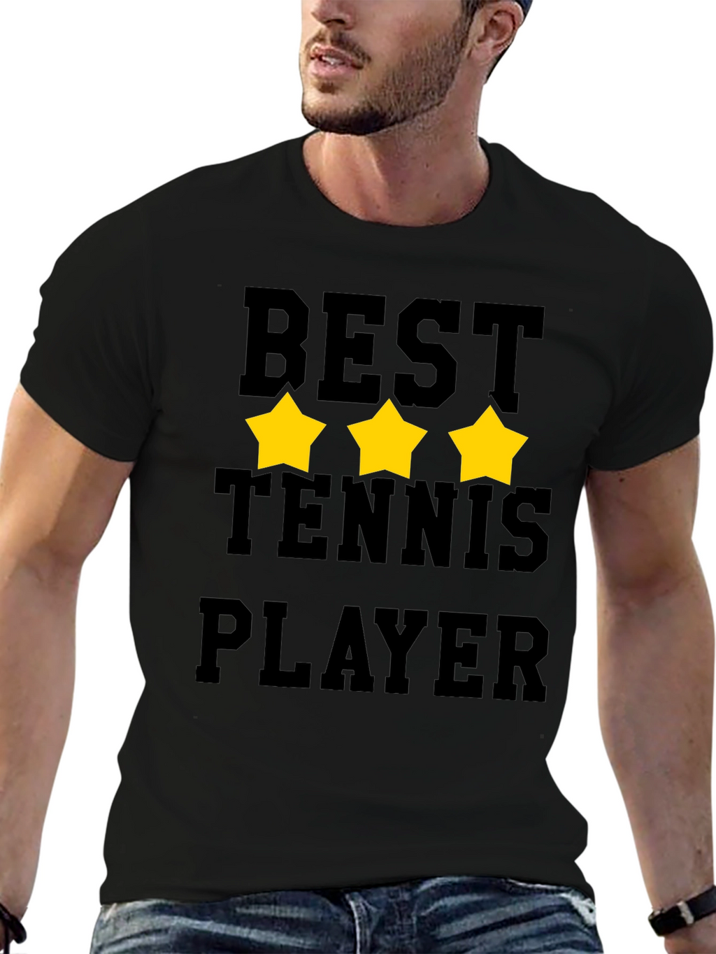 Best Tennis Player Graphic T-Shirt - Black