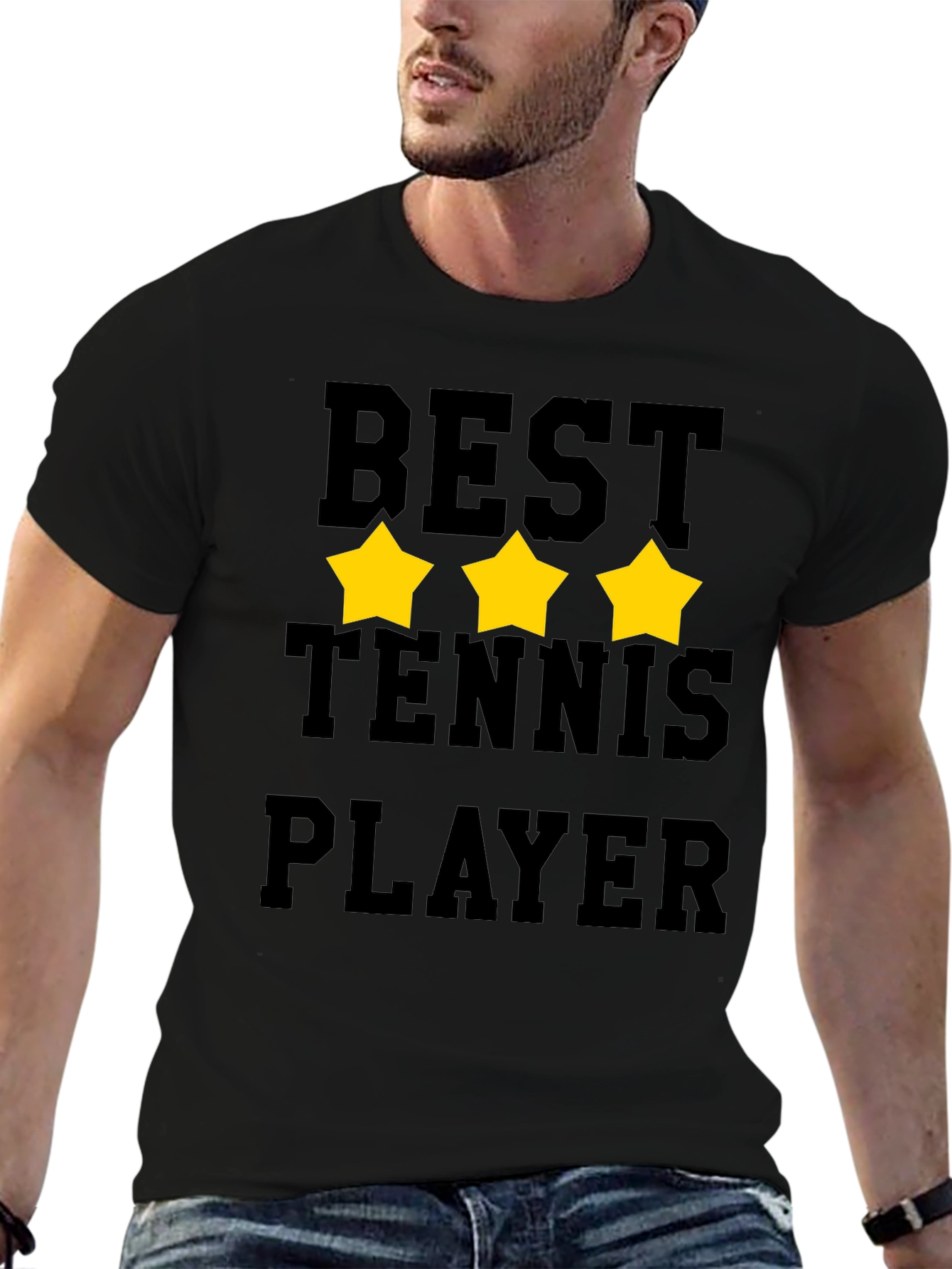 Best Tennis Player Graphic T-Shirt - Black