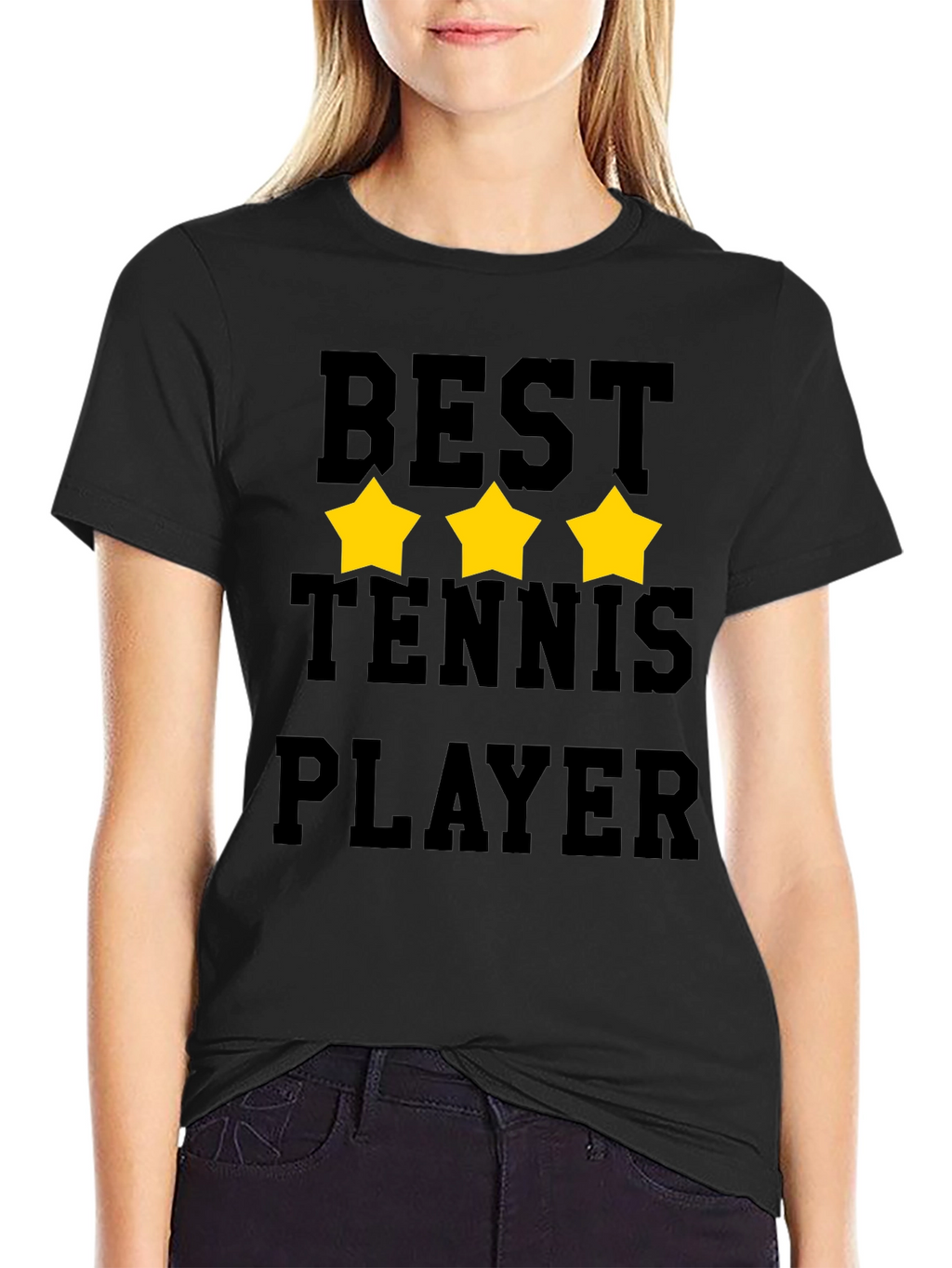 Best Tennis Player Graphic T-Shirt - Black