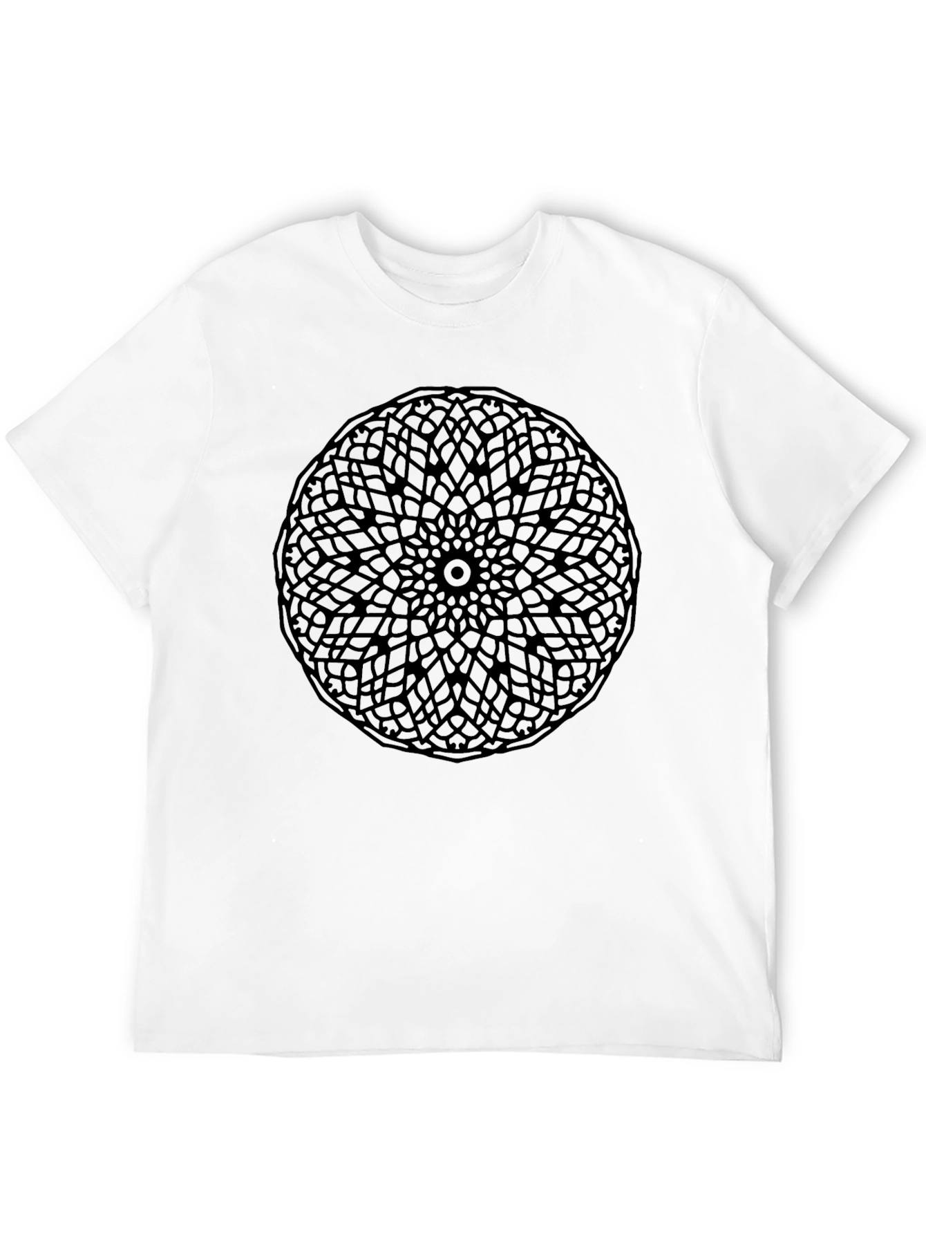 Geometric Mandala T-Shirt - Sleek Black Design