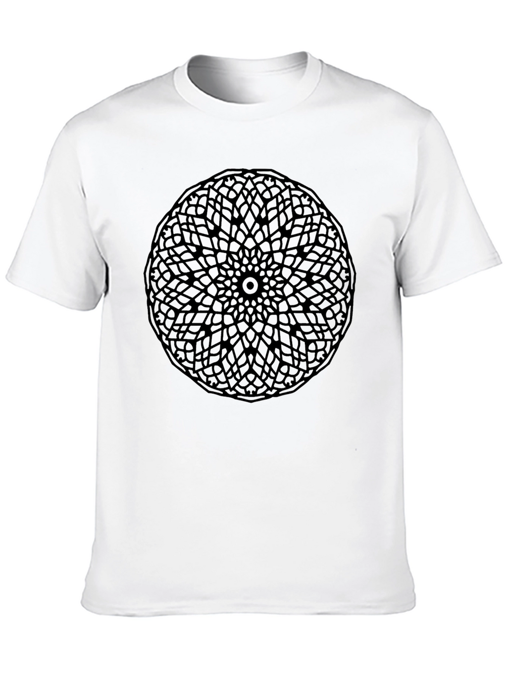 Geometric Mandala T-Shirt - Sleek Black Design