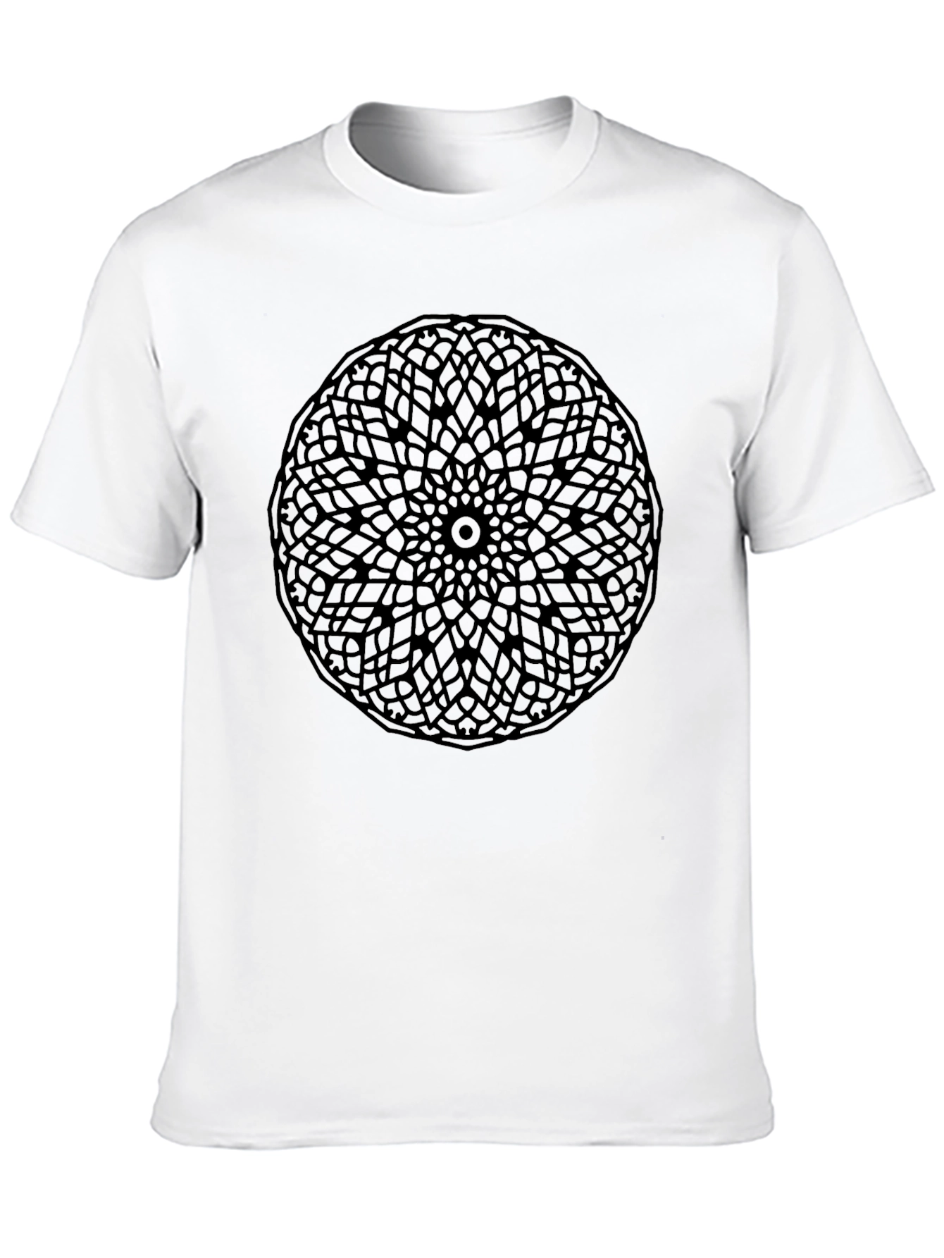 Geometric Mandala T-Shirt - Sleek Black Design