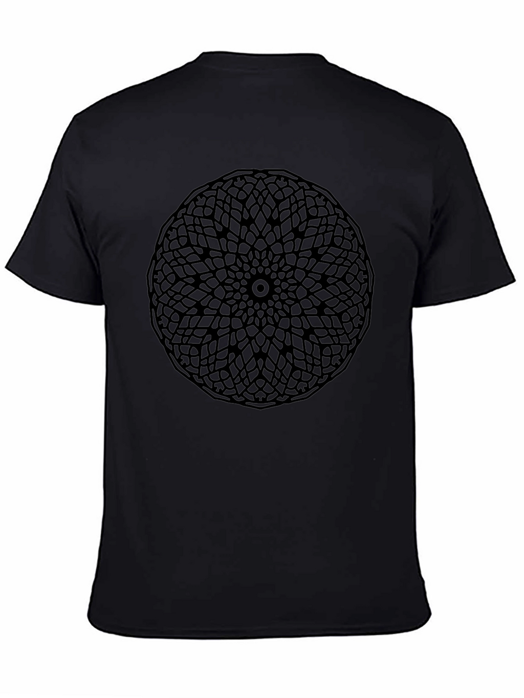 Geometric Mandala T-Shirt - Sleek Black Design