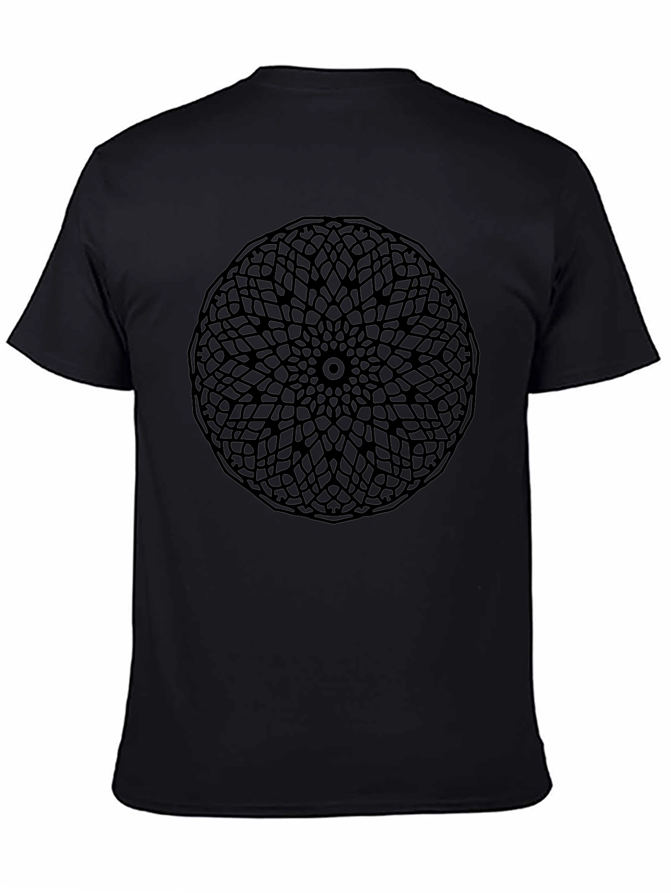 Geometric Mandala T-Shirt - Sleek Black Design