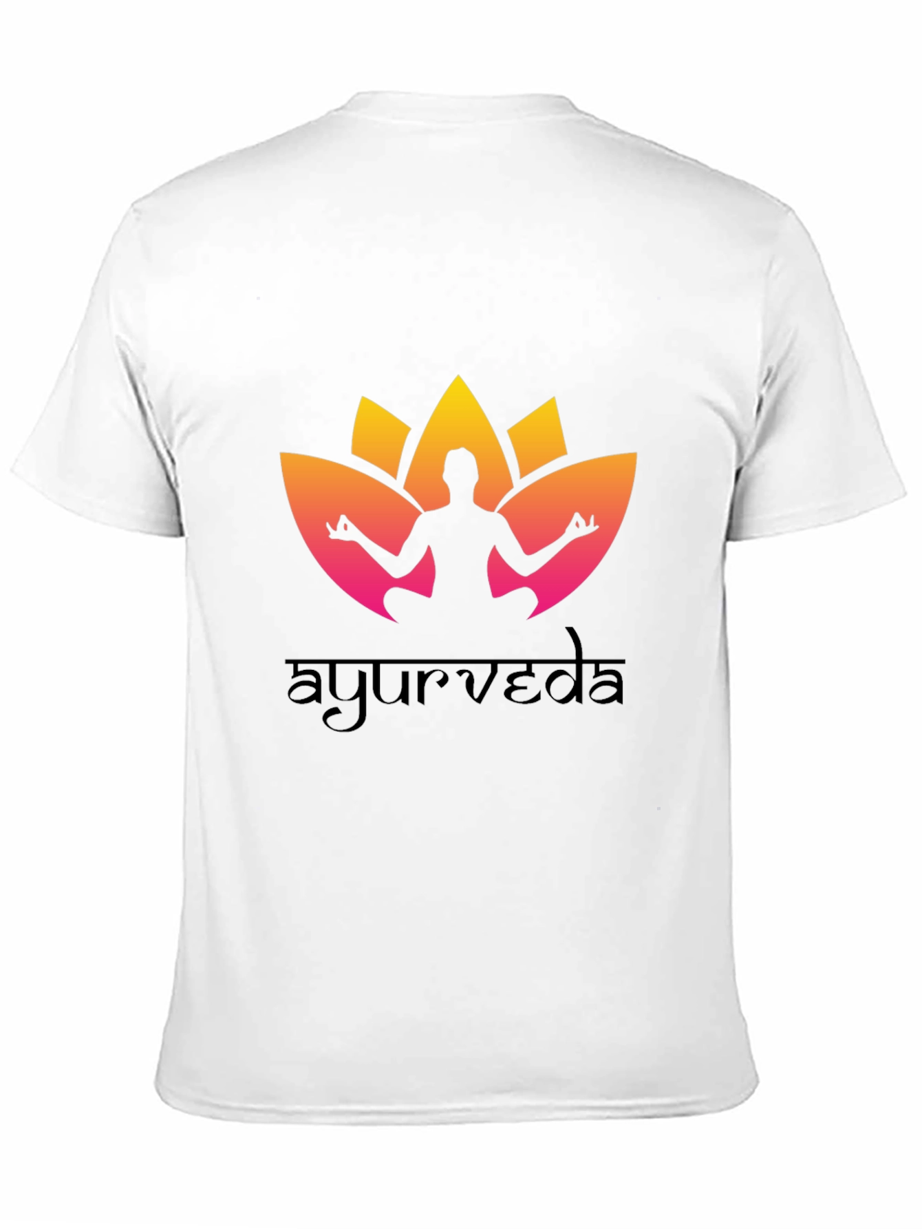 Ayurveda Yoga T-Shirt - Black Cotton