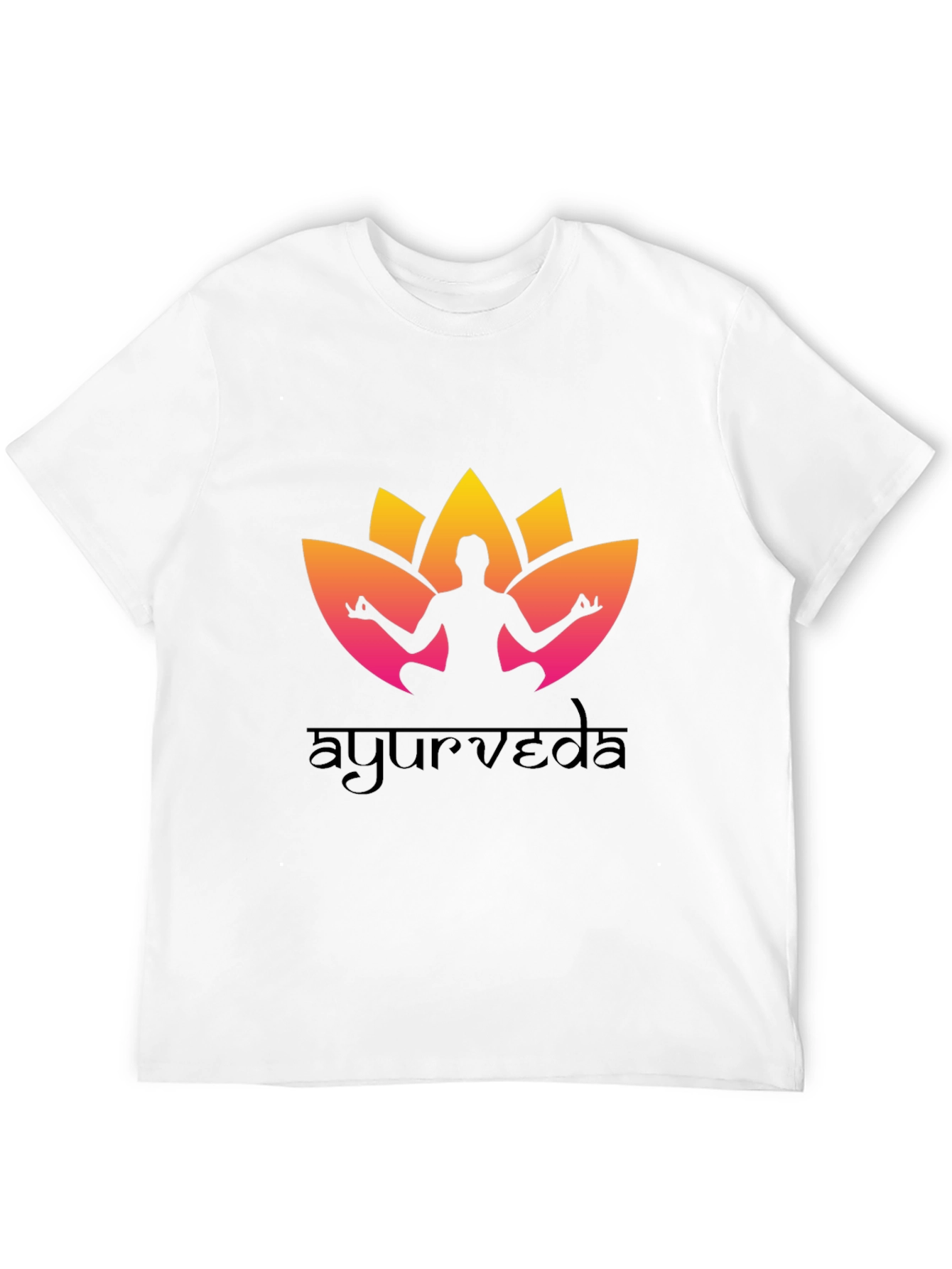 Ayurveda Yoga T-Shirt - Black Cotton
