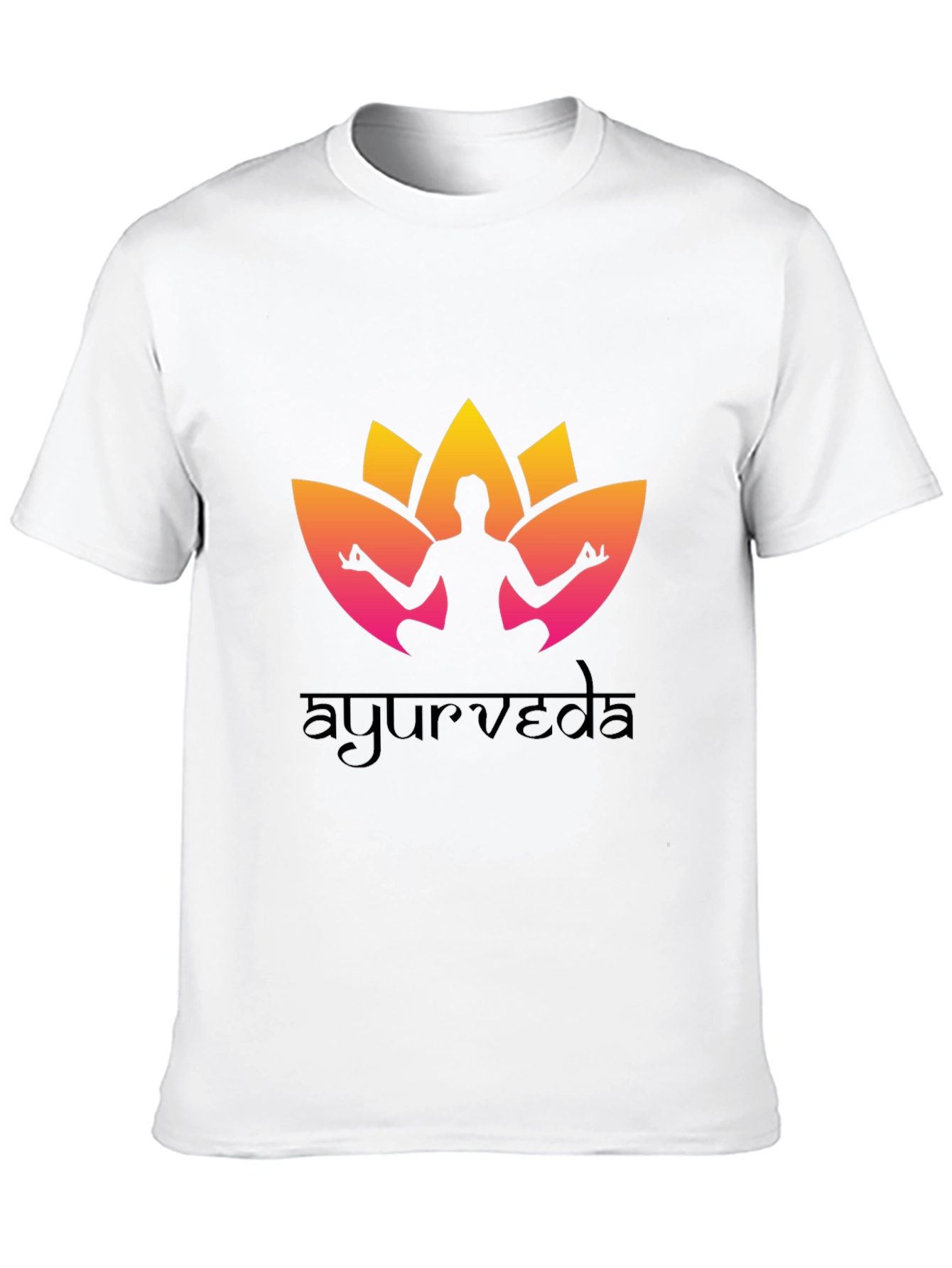 Ayurveda Yoga T-Shirt - Black Cotton