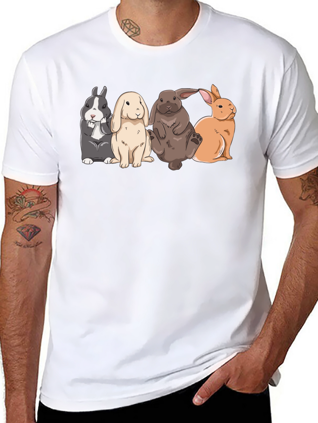 Cute Rabbits T-Shirt | Black Tee