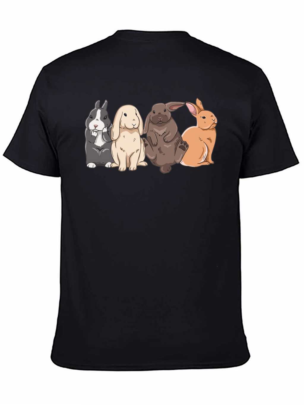 Cute Rabbits T-Shirt | Black Tee
