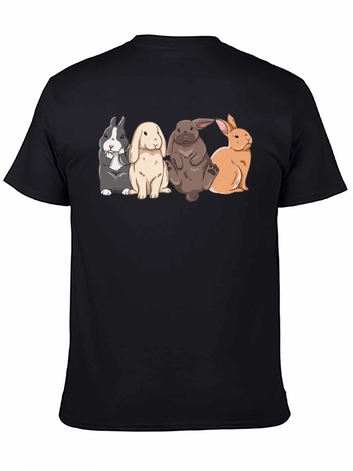 Cute Rabbits T-Shirt | Black Tee