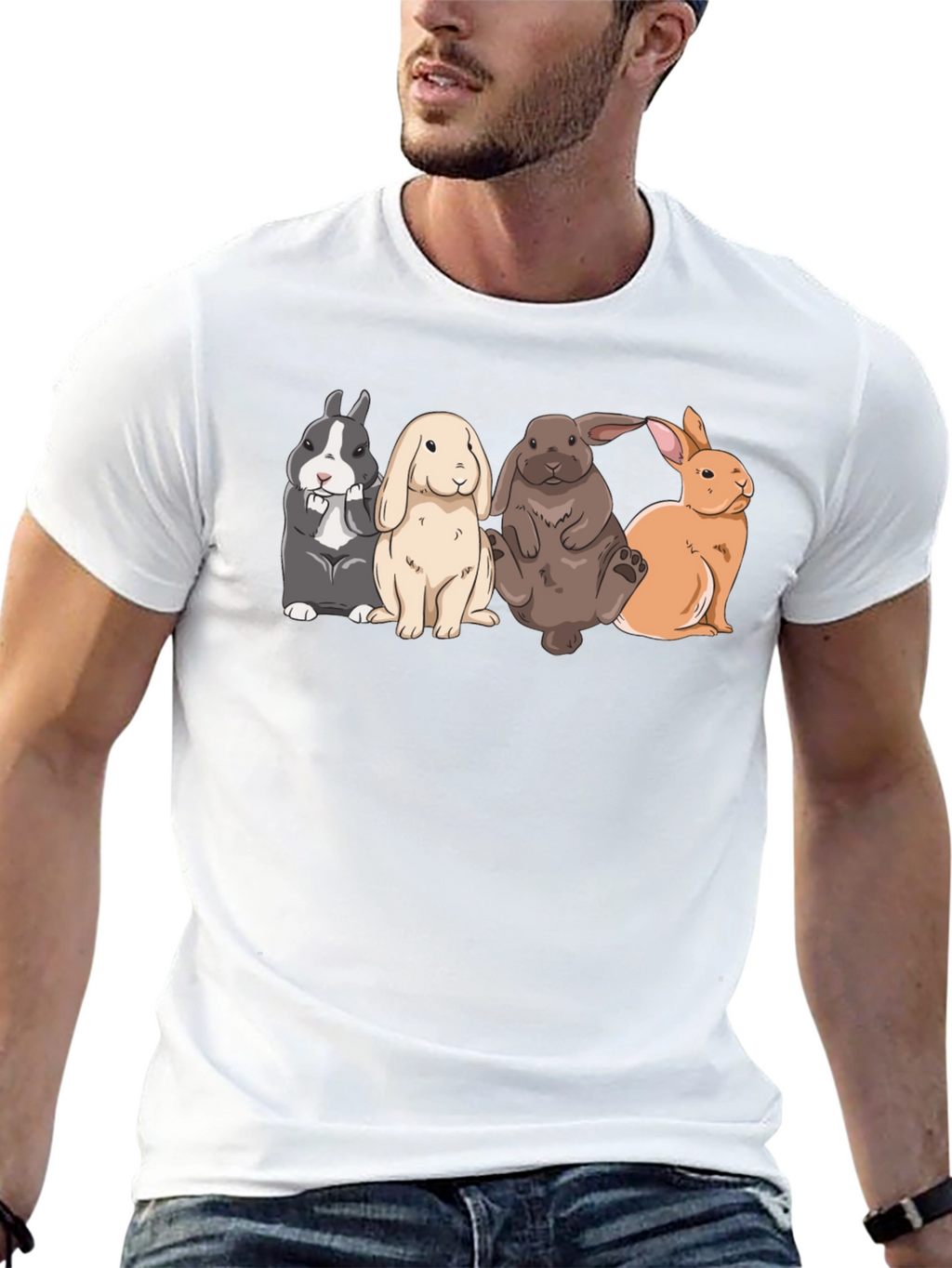 Cute Rabbits T-Shirt | Black Tee