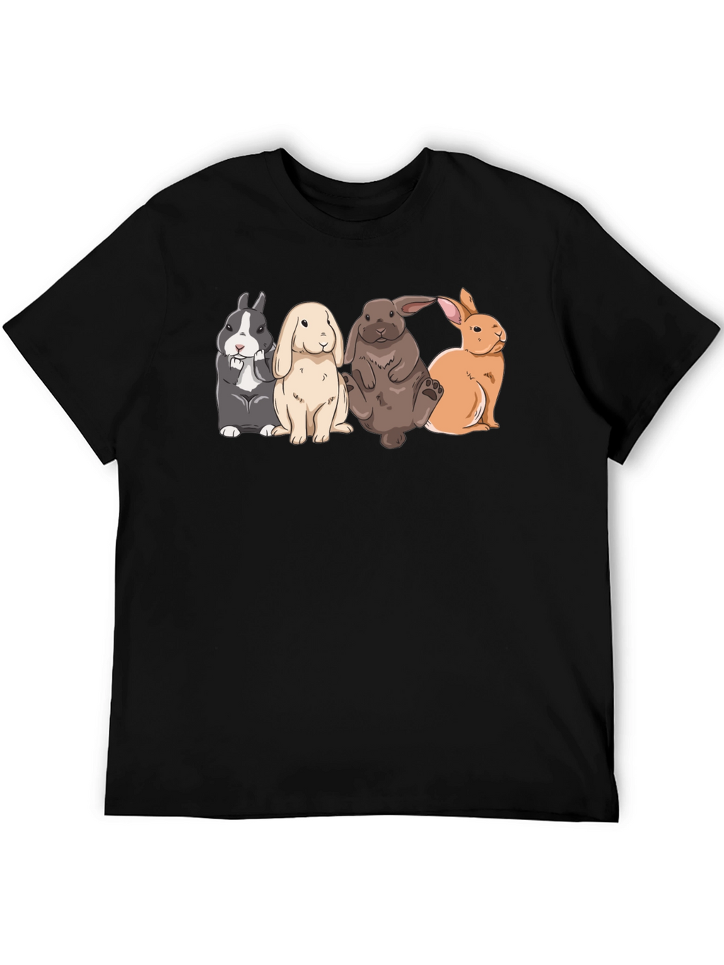 Cute Rabbits T-Shirt | Black Tee