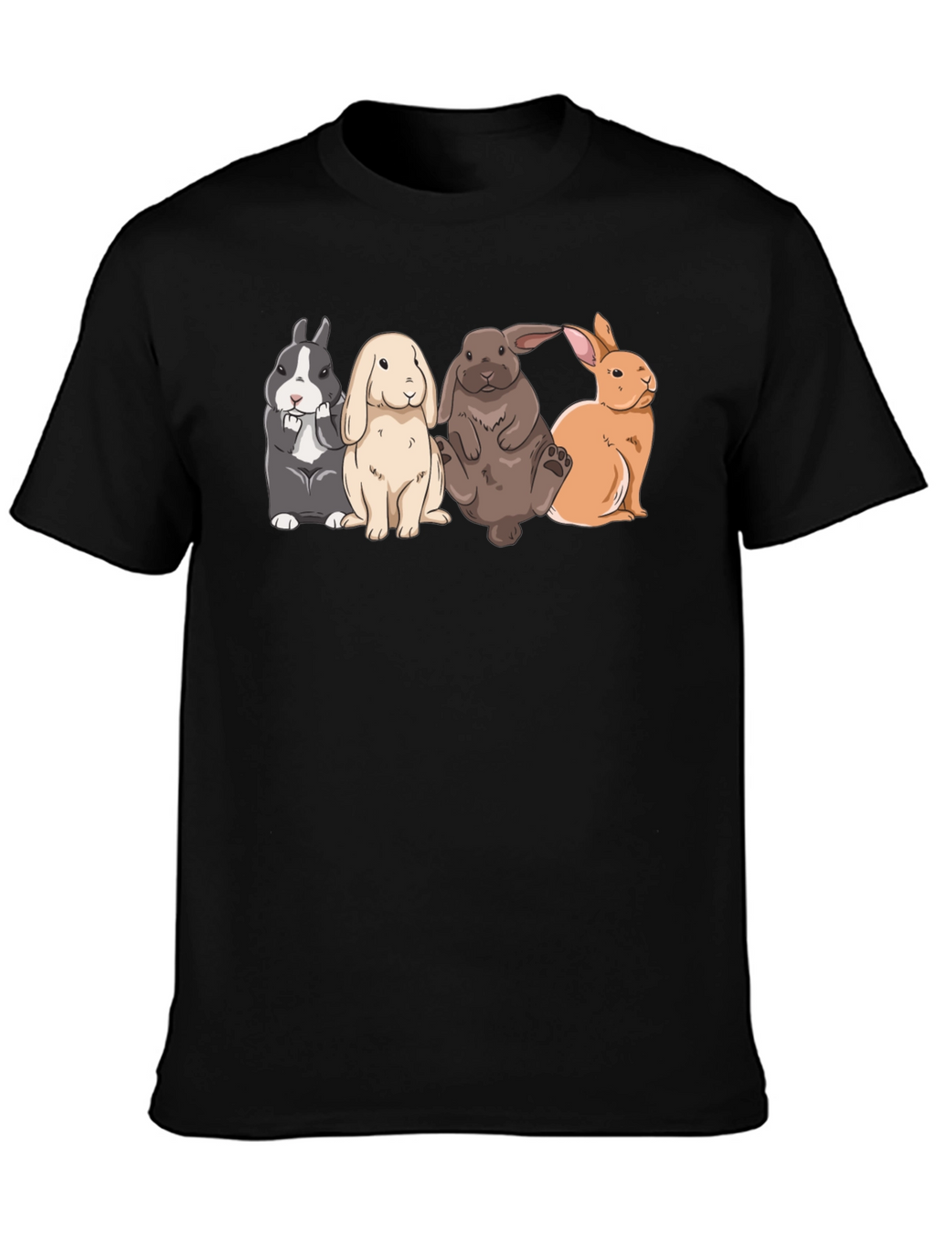 Cute Rabbits T-Shirt | Black Tee