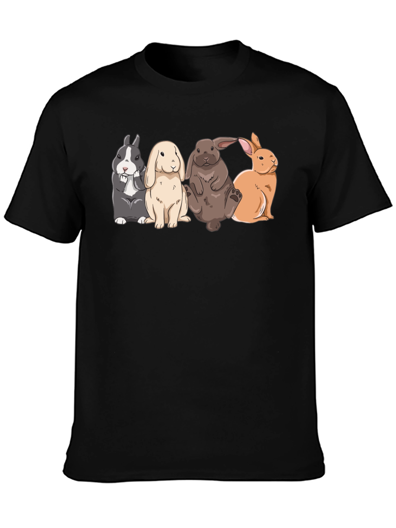 Cute Rabbits T-Shirt | Black Tee