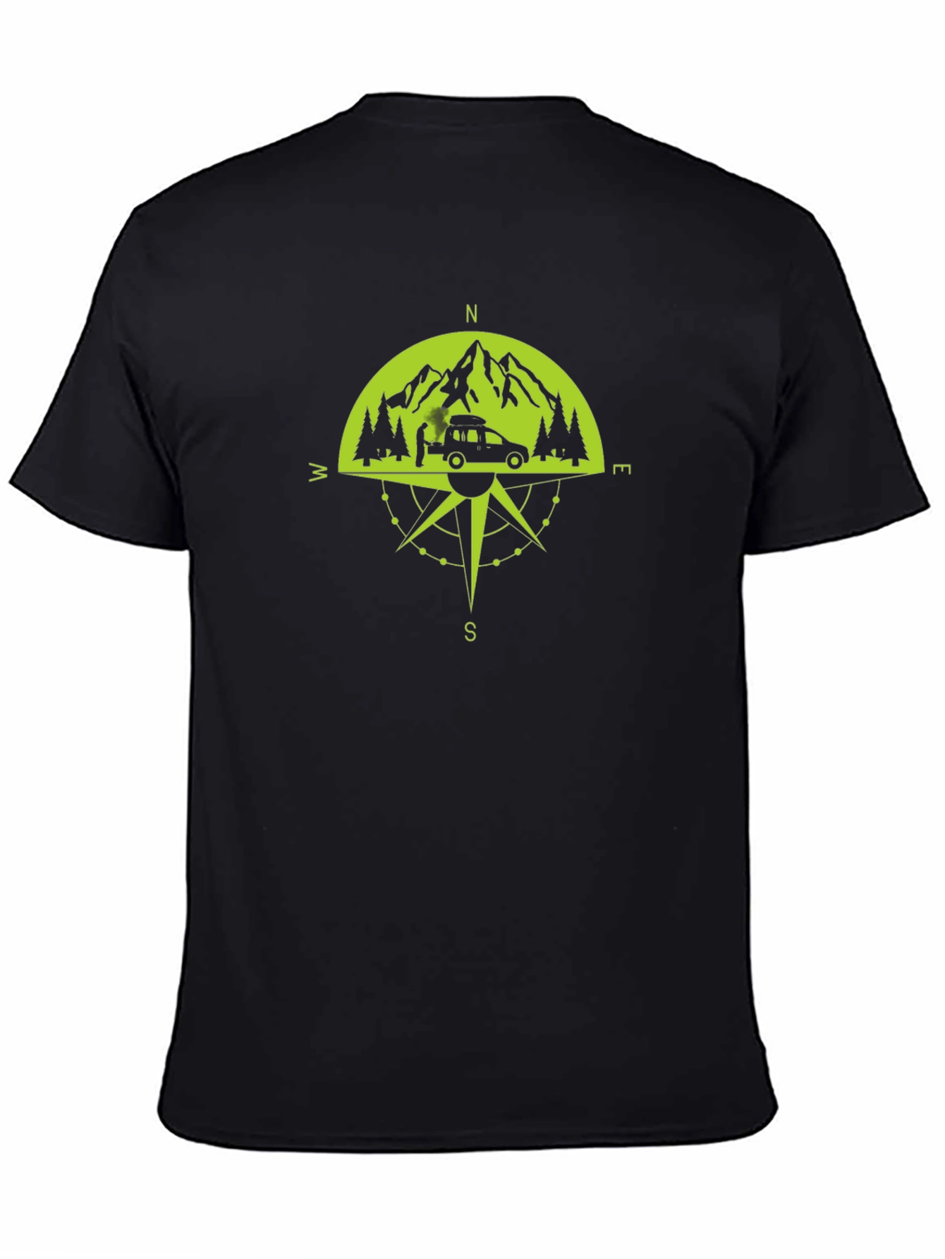 Adventure Compass Graphic T-Shirt - Black
