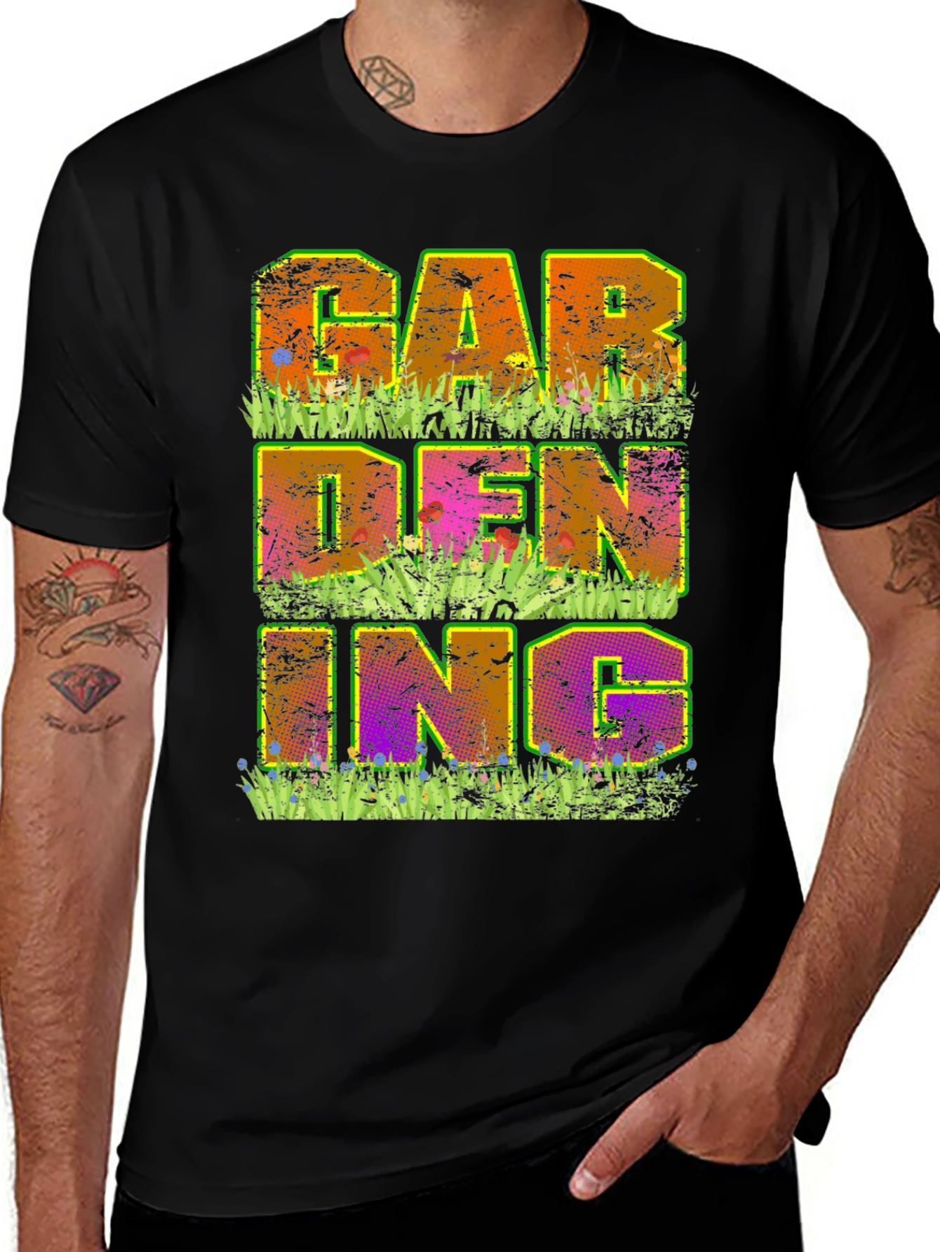 Gardening Graphic T-Shirt - Mens Black Tee