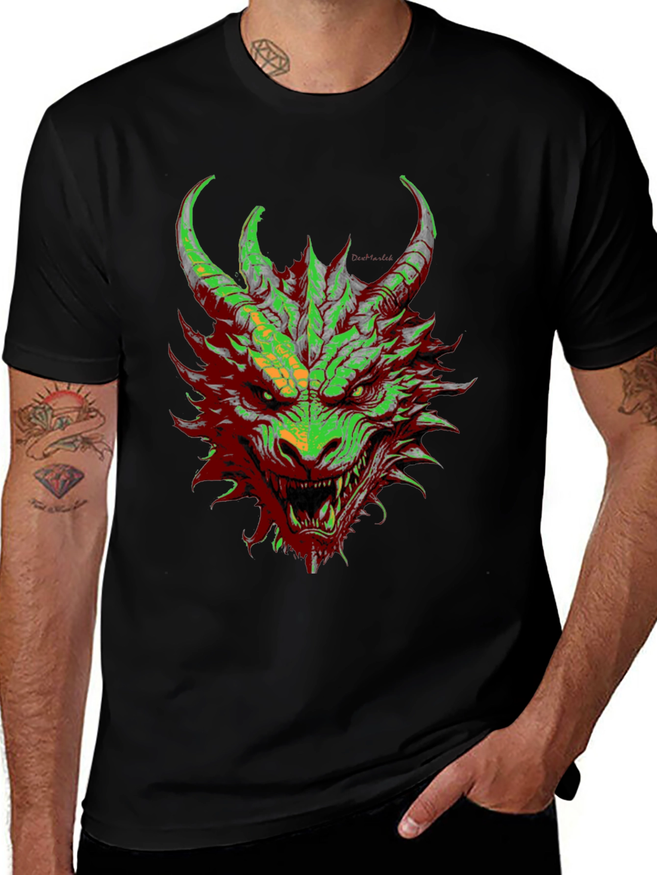 Dragon Graphic Tee - Mens Black T-Shirt