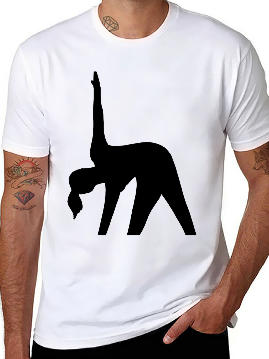 Black Yoga Silhouette T-Shirt