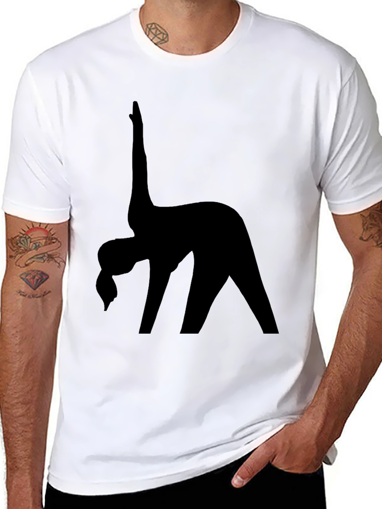Black Yoga Silhouette T-Shirt