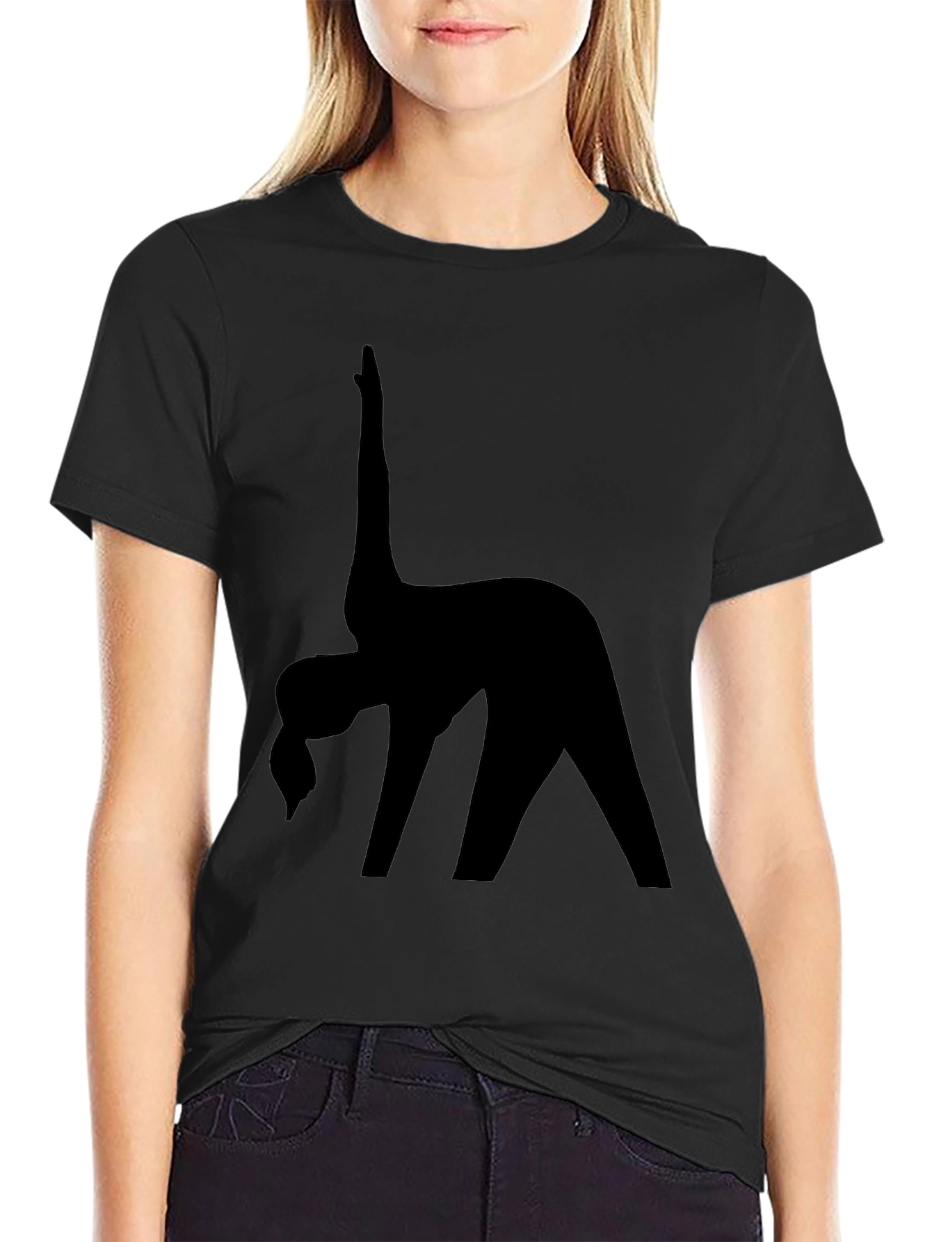 Black Yoga Silhouette T-Shirt