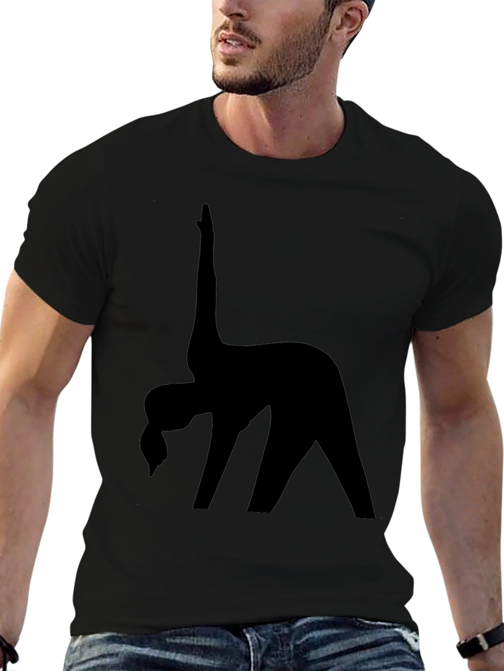 Black Yoga Silhouette T-Shirt