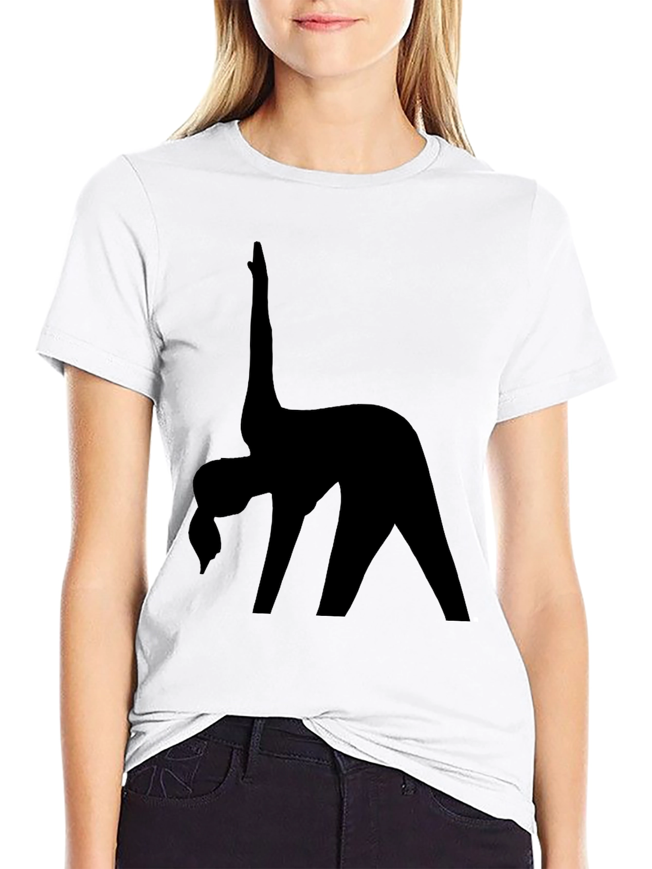 Black Yoga Silhouette T-Shirt