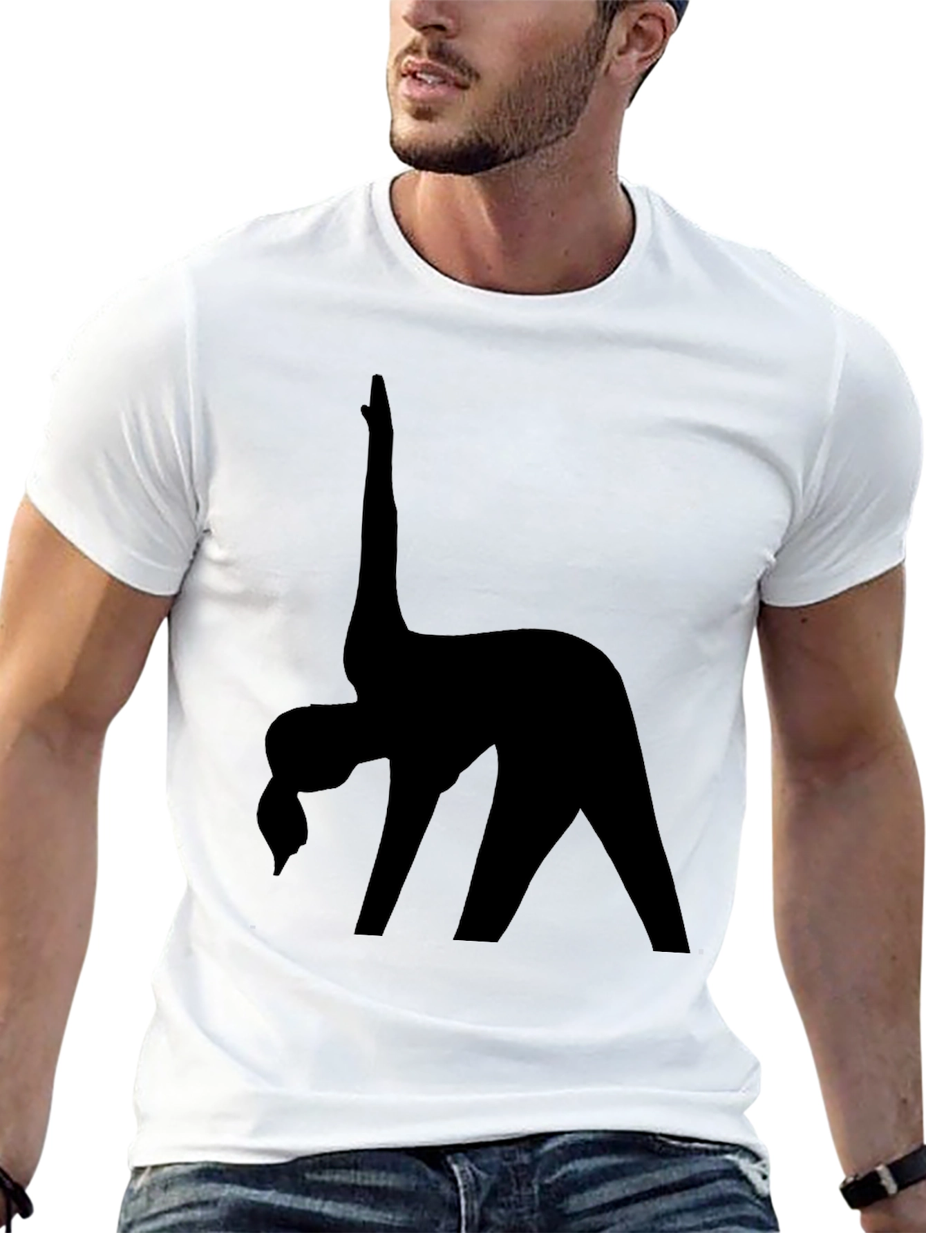 Black Yoga Silhouette T-Shirt
