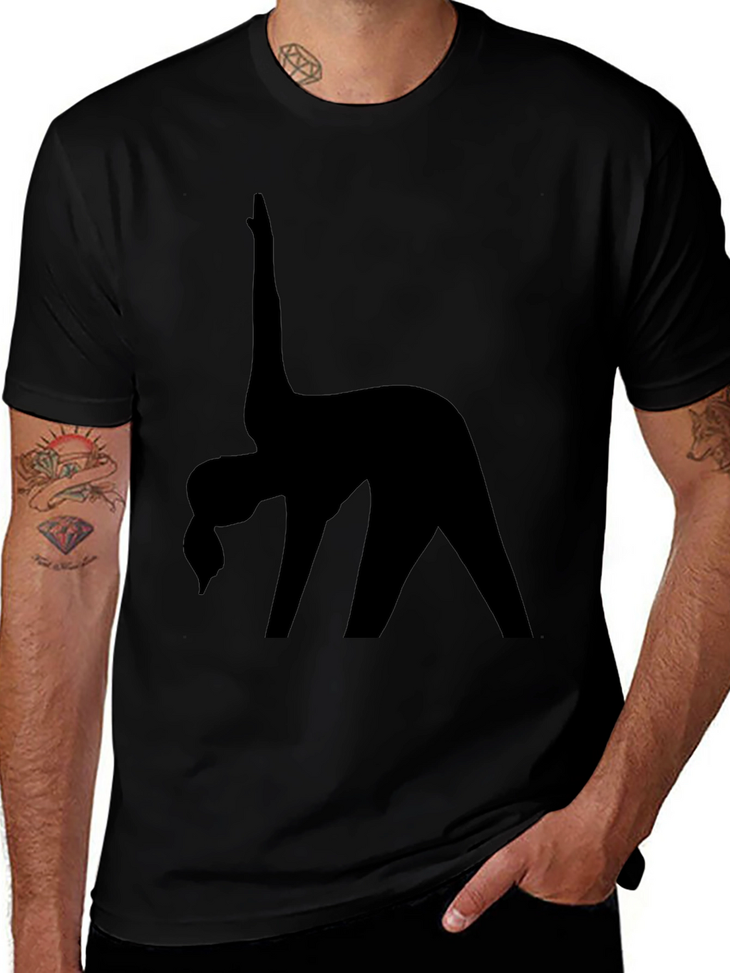 Black Yoga Silhouette T-Shirt