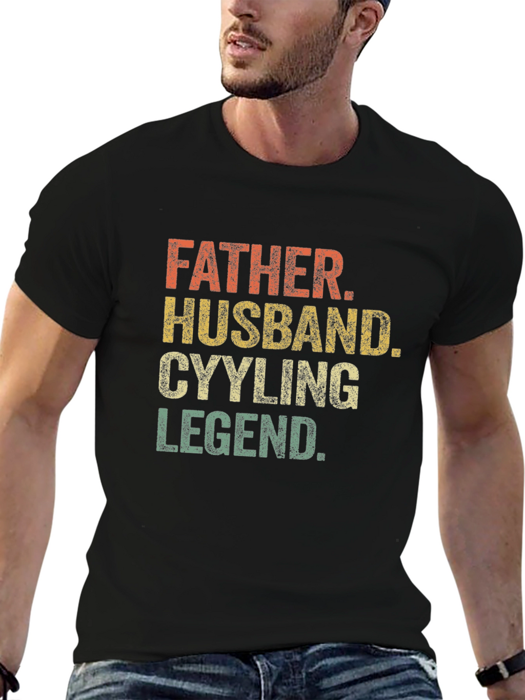 Father Husband Cycling Legend Graphic T-Shirt
