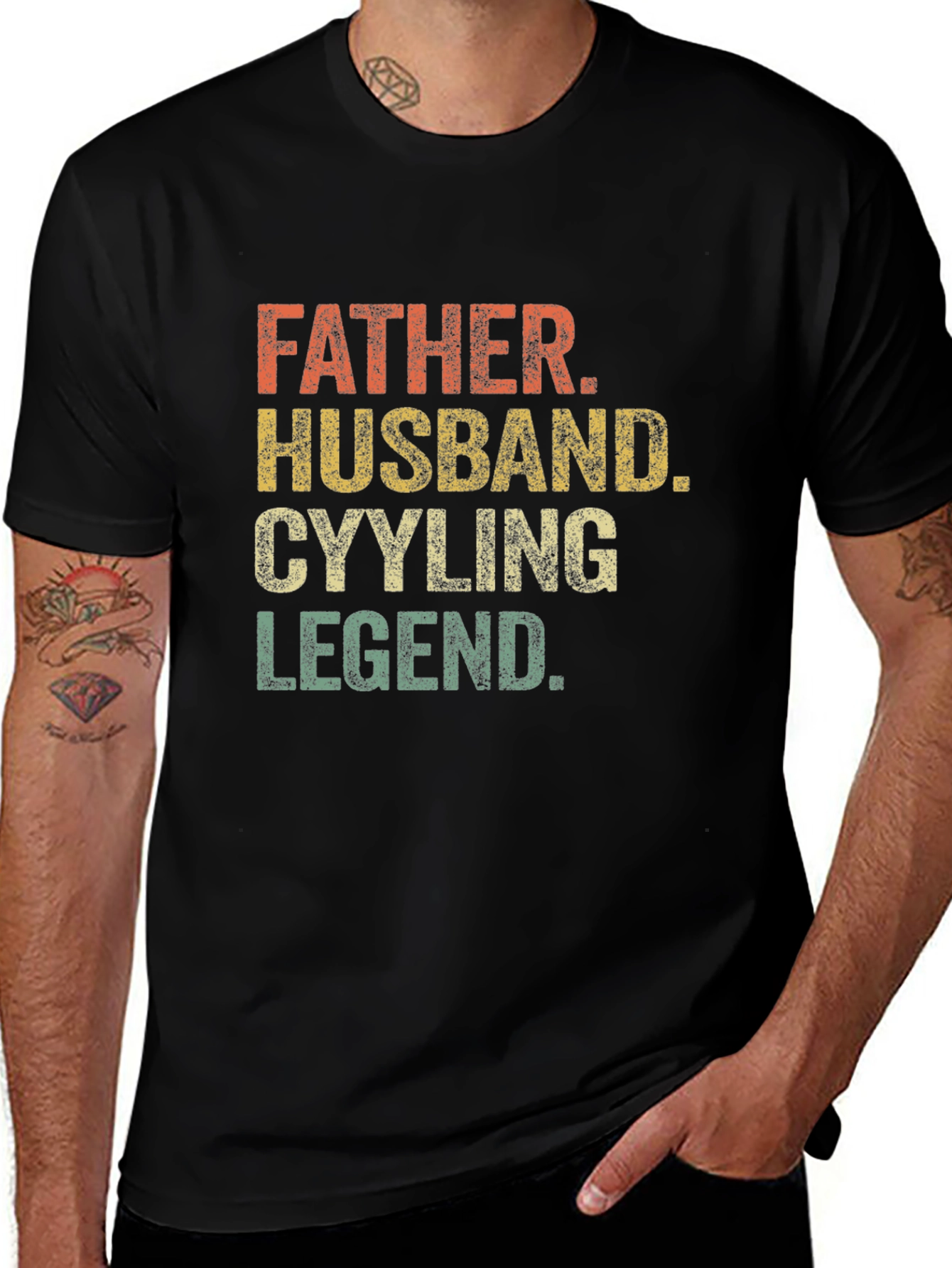 Father Husband Cycling Legend Graphic T-Shirt