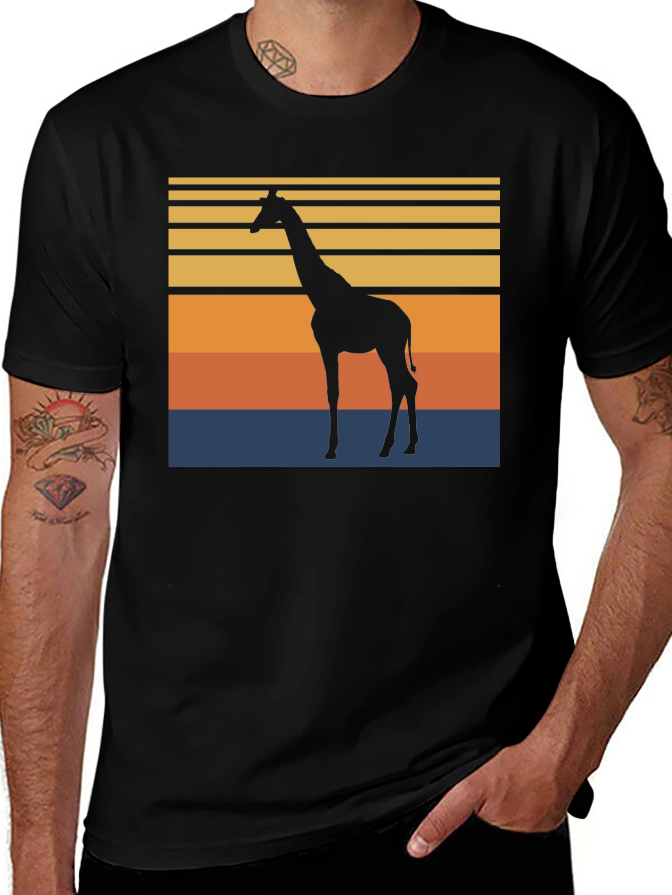 Giraffe Sunset Graphic Tee