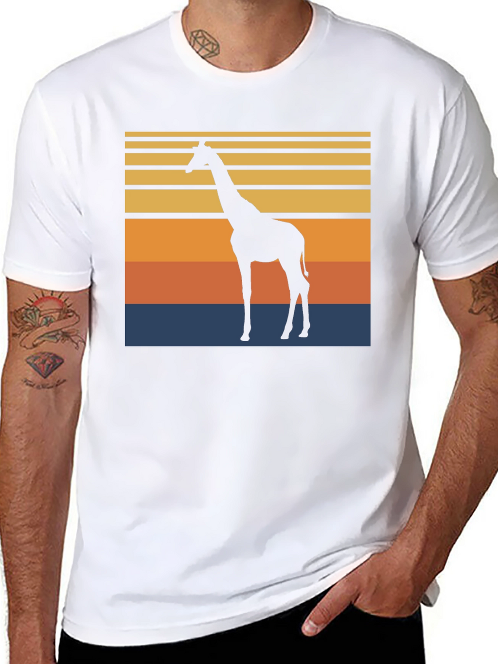 Giraffe Sunset Graphic Tee