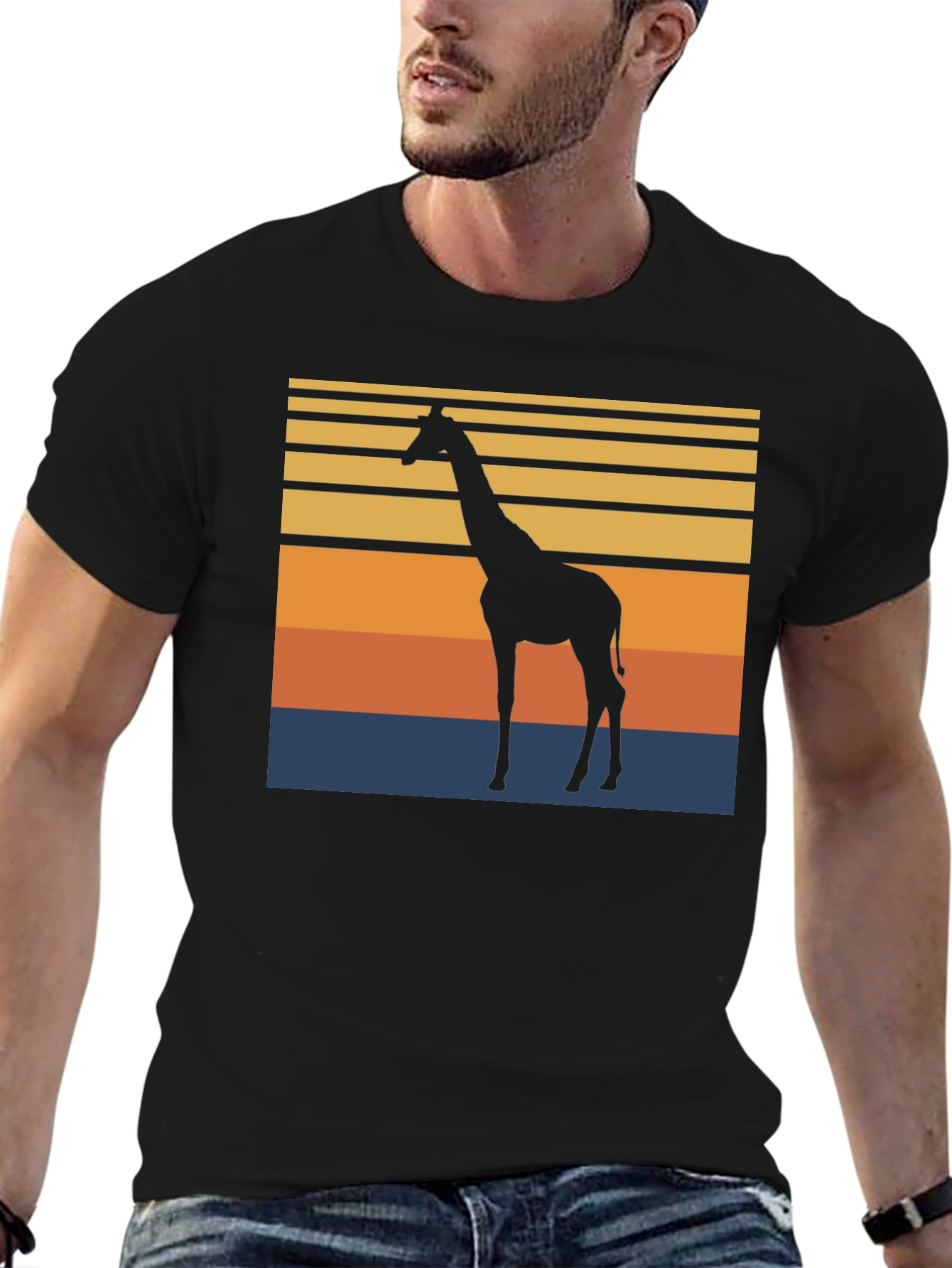 Giraffe Sunset Graphic Tee