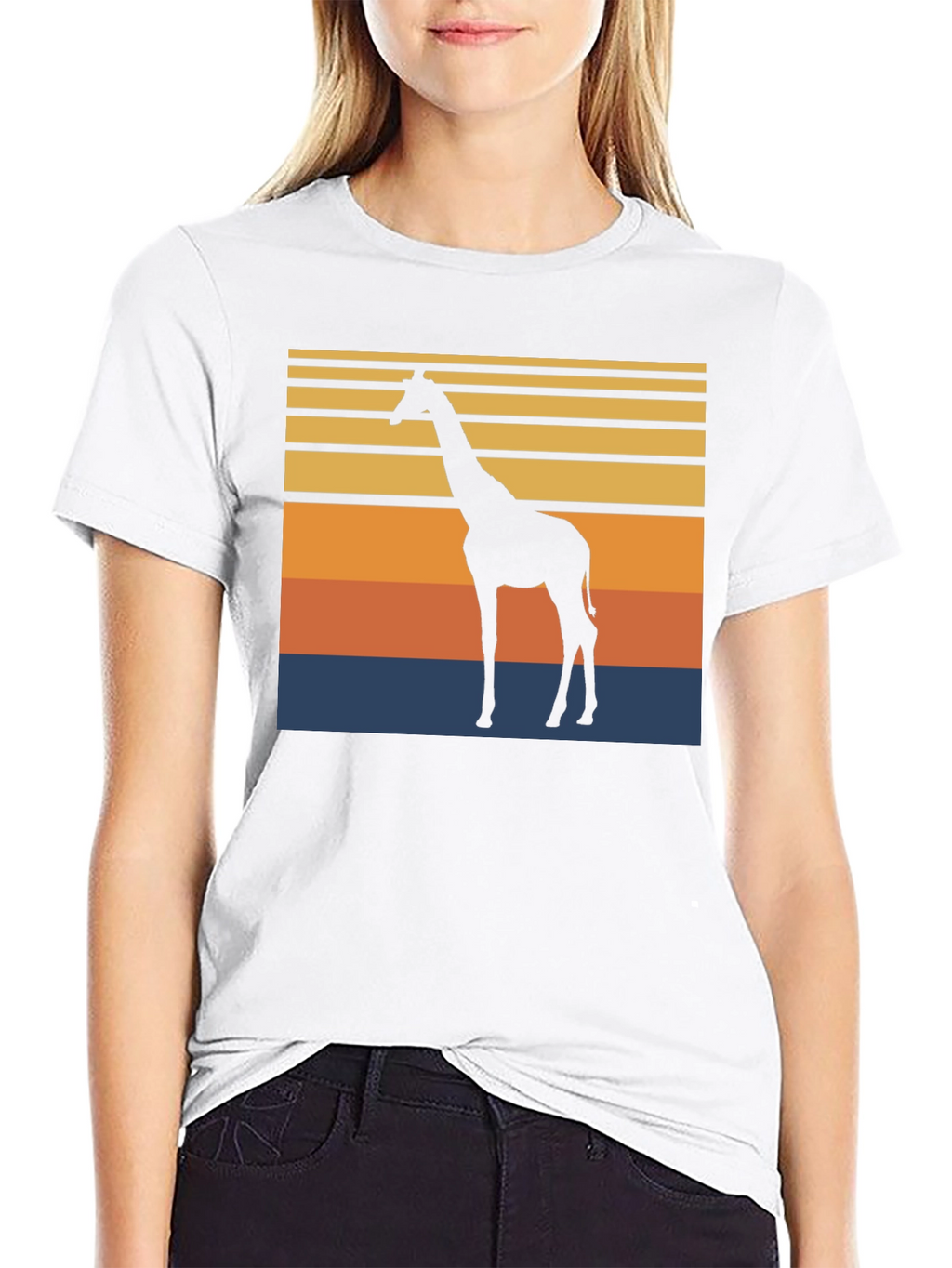 Giraffe Sunset Graphic Tee
