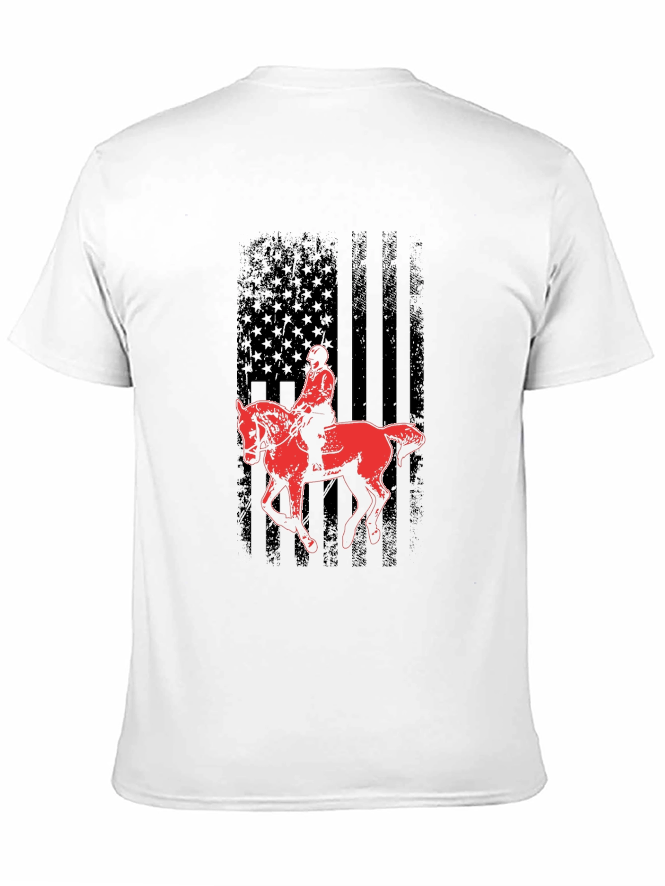 Equestrian American Flag Graphic Tee - Black