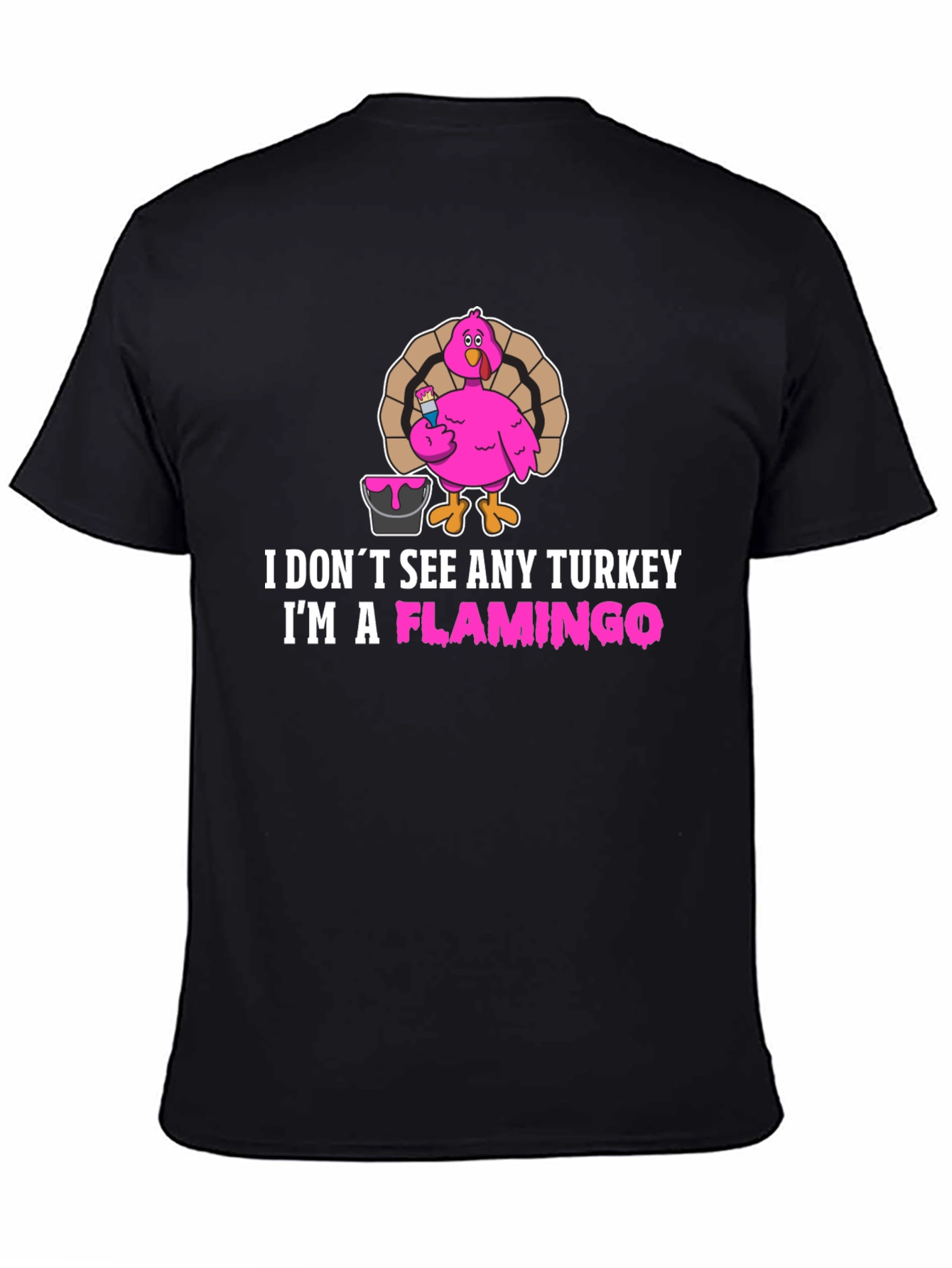 Funny Turkey Flamingo T-Shirt - Thanksgiving Novelty Tee