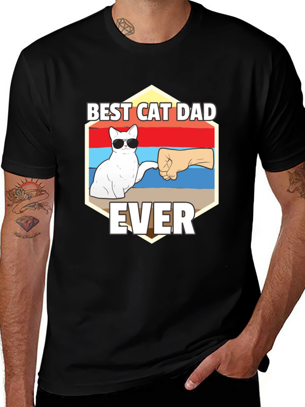 Best Cat Dad Ever Graphic T-Shirt