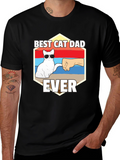 Best Cat Dad Ever Graphic T-Shirt