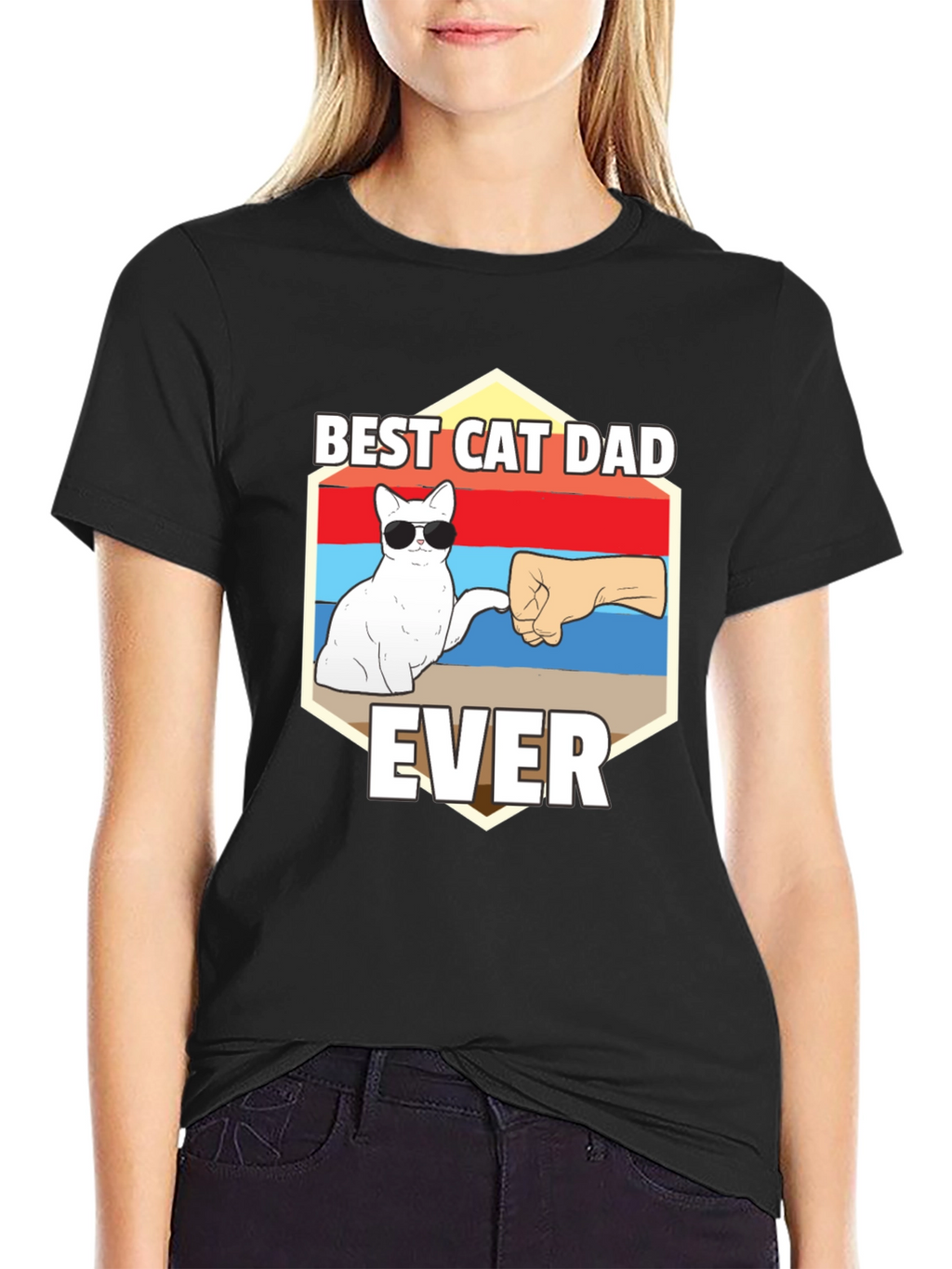 Best Cat Dad Ever Graphic T-Shirt